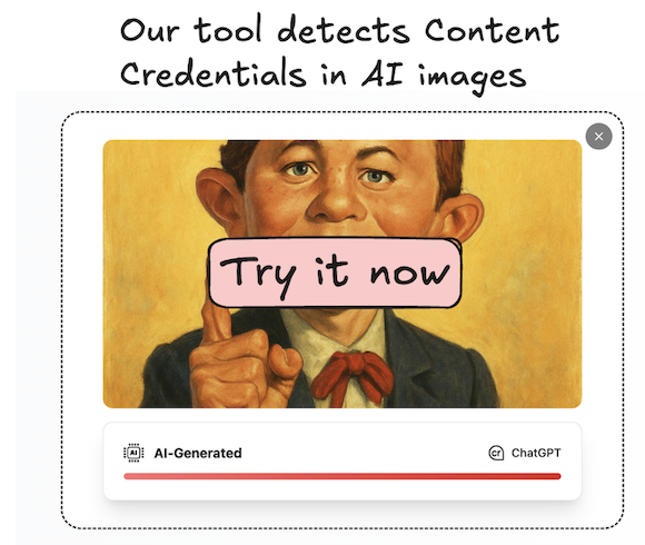 AI Image Detector detecting content credentials